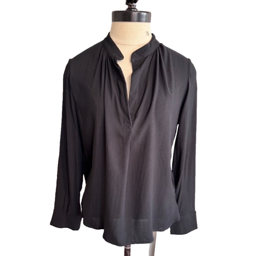 Zadig & Voltaire Tink Blouse Womens Black V-Neck Top Shirt Size XS Viscose‎ NWT